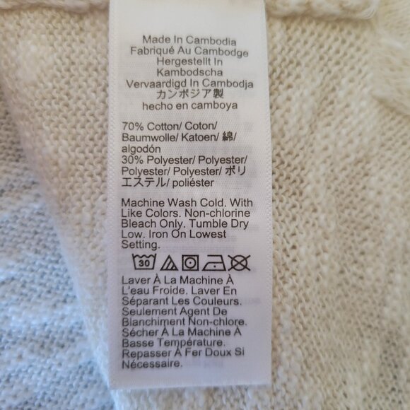 J Crew Textured Knit Open Front Long Cardigan Sweater, Cream Color, Pockets, EUC - Picture 8 of 10